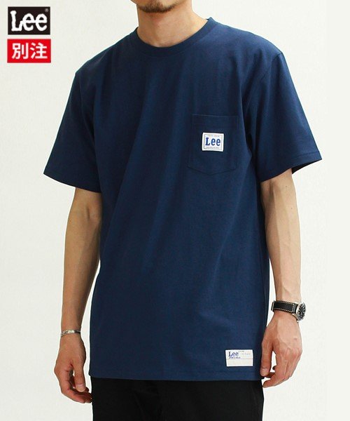 Lee(Lee)/【別注】【LEE】 リー ピスポケ プリント 半袖 Tシャツ ユニセックス/ネイビー