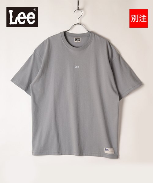 Lee(Lee)/【別注】【LEE】 リー ミニロゴ 刺繍 半袖 Tシャツ ビッグシルエット 22SS/グレイ