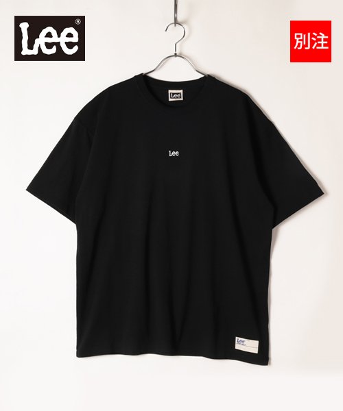 Lee(Lee)/【別注】【LEE】 リー ミニロゴ 刺繍 半袖 Tシャツ ビッグシルエット 22SS/ピュアブラック