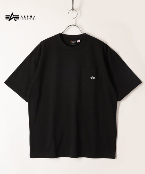 ALPHA INDUSTRIES(アルファインダストリーズ)/【ALPHA】 アルファ POCKET Tシャツ/ブラック