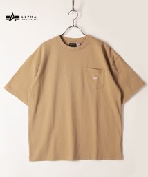 ALPHA INDUSTRIES(アルファインダストリーズ)/【ALPHA】 アルファ POCKET Tシャツ/ベージュ