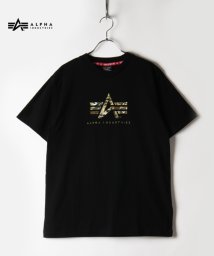 ALPHA INDUSTRIES(アルファインダストリーズ)/【ALPHA】 アルファ AL A－MARK MULTI Tシャツ/ブラック