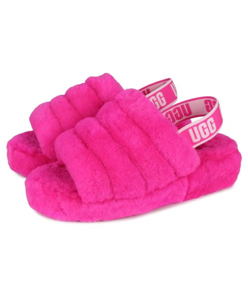 UGG(UGG)/UGG アグ サンダル ムートン フラッフ イヤー スライド レディース WOMENS FLUFF YEAH SLIDE 1095119/ローズ