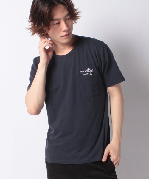 STYLEBLOCK(スタイルブロック)/ポップコーン編み無地Ｔシャツ/ネイビー