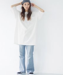 coca(コカ)/胸ポケット付きチュニックTシャツ /WHITE