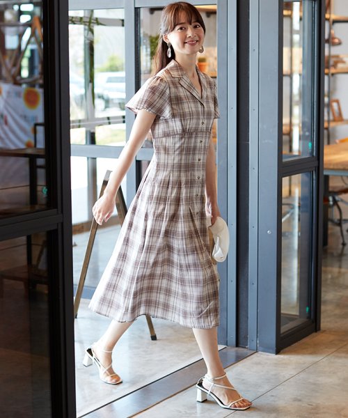 セール チェックフレアシャツワンピース レッセ パッセ Laisse Passe Magaseek