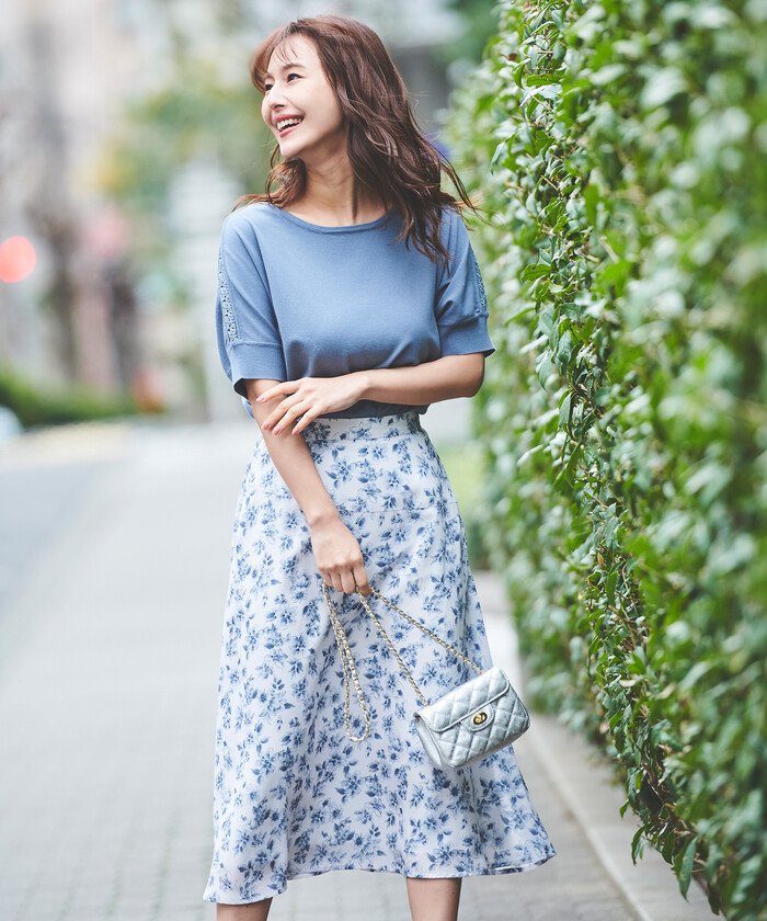 セール 10 Off アシメ切替フラワースカート デビュー ド フィオレ Debut De Fiore Magaseek