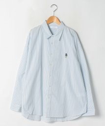 B.C STOCK　OUTLET(ベーセーストックアウトレット)/POINTED BEAR ストライプ ロングスリーブ シャツ/ブルー