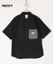 Amerikaya(Amerikaya)/【SMITH'S AMERICAN】 スミスアメリカン T/Cツイルワーク半袖シャツ/ブラック