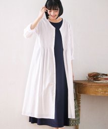 GeeRA(ジーラ)/綿１００％ピンタックデザインロングシャツ  /オフホワイト