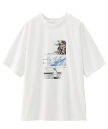 GeeRA(ジーラ)/フォトプリントチュニックＴシャツ　　　　  /ホワイト