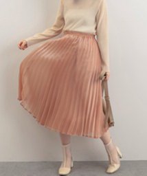NICE CLAUP OUTLET(ナイスクラップ　アウトレット)/【natural couture】キラキラシアープリーツスカート/ピンク
