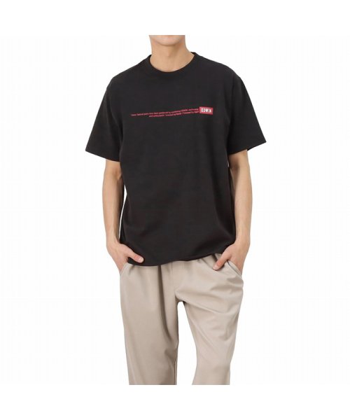 MAC HOUSE(men)(マックハウス（メンズ）)/EDWIN エドウィン プリント半袖Tシャツ ET8037－104/ブラック