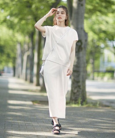 nano・universe／ポンチスカートセットアップ ノースリーブ／503992107