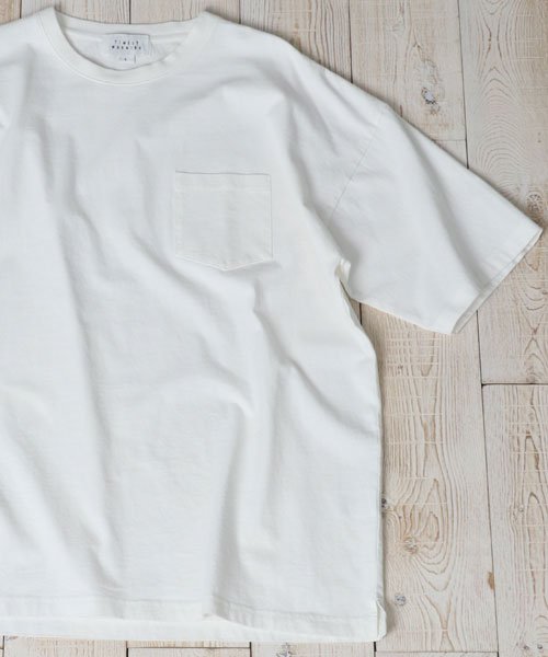 marukawa shonan(marukawa shonan)/ビッグシルエット ヘビーウェイト ポケットT 半袖 Tシャツ メンズ ヘビー ウェイト シンプル ビッグシルエット リラックス ルームウェア おうち時間 無地/ホワイト