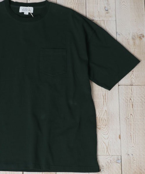 marukawa shonan(marukawa shonan)/ビッグシルエット ヘビーウェイト ポケットT 半袖 Tシャツ メンズ ヘビー ウェイト シンプル ビッグシルエット リラックス ルームウェア おうち時間 無地/ダークグリーン