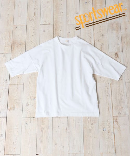 marukawa shonan(marukawa shonan)/【sportswear/スポーツウェア】ドロップショルダー 七分袖Tシャツ Tシャツ ヘビーウェイト ビッグシルエット シンプル 無地/ホワイト