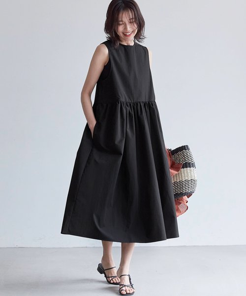 しわになりにくい ウエストギャザーワンピース コカ Coca Magaseek