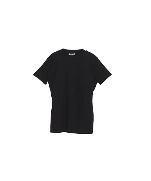 Rvate(アールベート)/カップ付き 半袖 Tシャツ リブ 無地/ブラック
