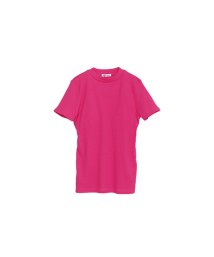 Rvate(アールベート)/カップ付き 半袖 Tシャツ リブ 無地/ピンク