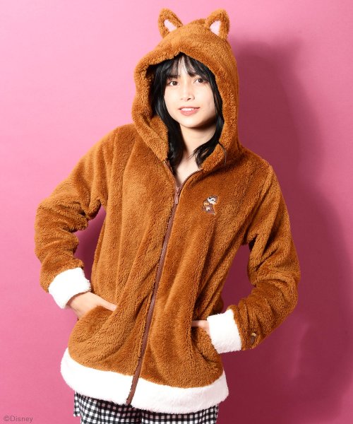セール Disney ディズニー キャラクターズ 両面ボア耳付き ボア Zipパーカー ルヴニール Revenil Magaseek