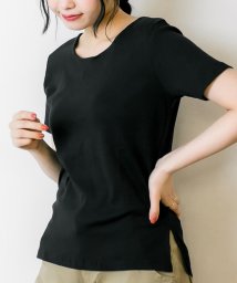atONE(アットワン)/【選べる2タイプ】綿100％ ダブルフロントTシャツ/ブラック系1