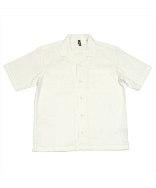 Pitta Re:)(ピッタリ)/形態安定 オープンカラー 綿100% 半袖シャツ/シロ