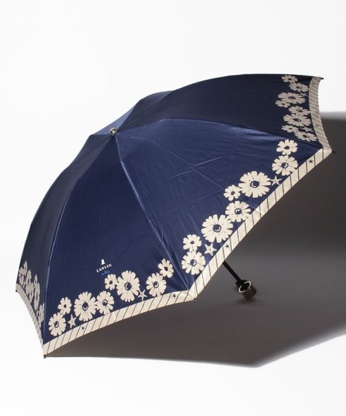 LANVIN en Bleu(umbrella)(ランバンオンブルー（傘）)/折りたたみ傘　クイックアーチ　サテンマーガレット/ネイビーブルー