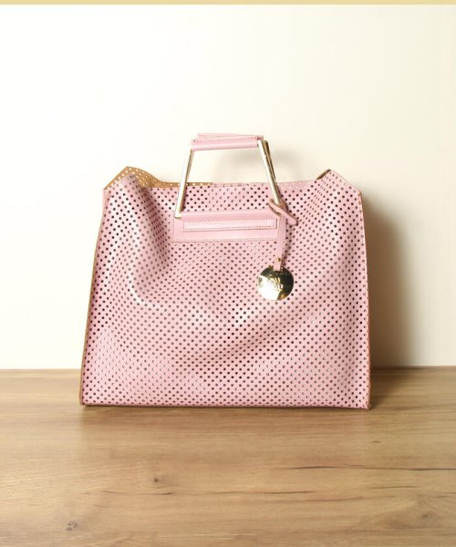 QUEENS COURT(クイーンズコート)/【BEVINI MODENA】レザーハンドルBAG/ピンク