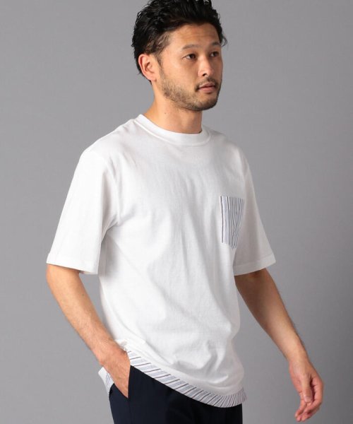 NOLLEY’S goodman(ノーリーズグッドマン)/ポケット/裾 シャツコンビ Tシャツ/ホワイト