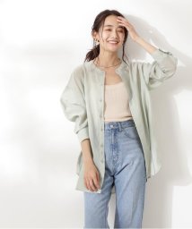 N Natural Beauty Basic(エヌナチュラルビューティベーシック)/サイドボタンシアーシャツ/ライトグリーン