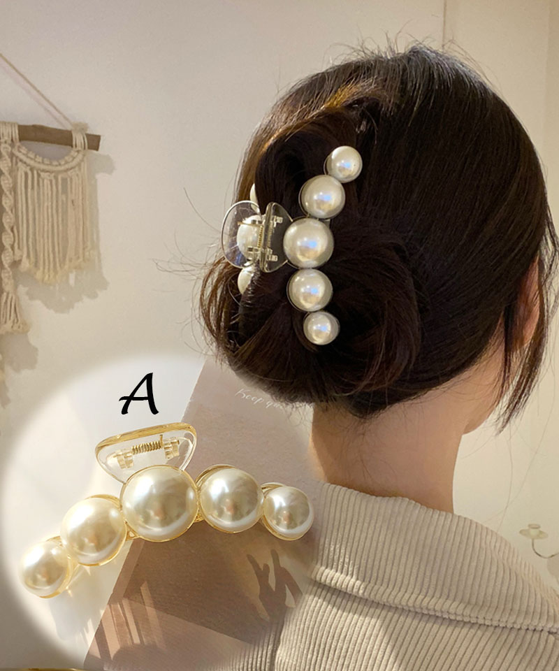 パールバレッタ パールヘアクリップ ヘア 髪どめ 韓国 バレッタ