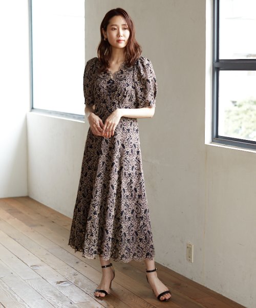 バイカラーペイズリーvネック ワンピース アナイ Anayi Magaseek