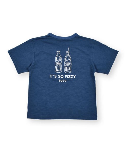 BeBe(ベベ)/スイカ ソーダ ホットドッグ フードモチーフ スラブ 半袖 Tシャツ （90～1/ブルー