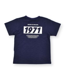 BeBe(ベベ)/1971 ロゴ ウェーブ プリント 半袖 Tシャツ （90～150cm）/ネイビー