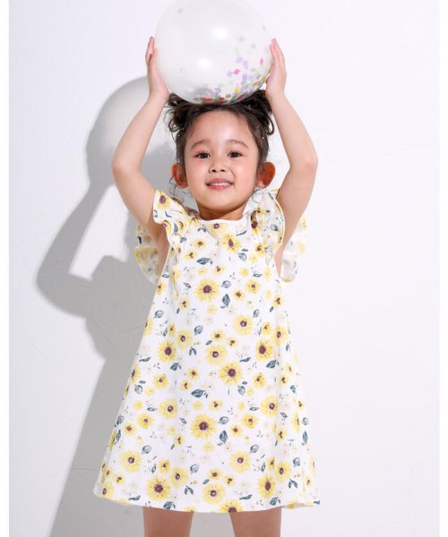 セール ひまわり柄 Aライン ワンピース 80 130cm スラップスリップ Slap Slip Magaseek