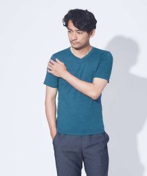 ABAHOUSE(ABAHOUSE)/【展開店舗限定】杢 スラブ Vネック 半袖 Tシャツ/グリーン