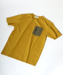 MARUKAWA(マルカワ)/【LOGOS】ロゴス 布帛 ジップポケットTシャツ 半袖/マスタード