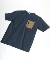 MARUKAWA(マルカワ)/【LOGOS】ロゴス 布帛 ジップポケットTシャツ 半袖/ネイビー