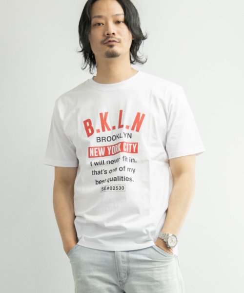 Nylaus(ナイラス)/ロゴプリント ショートスリーブ Tシャツ/ホワイト