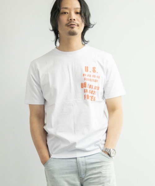 Nylaus(ナイラス)/ロゴプリント ショートスリーブ Tシャツ/ホワイト