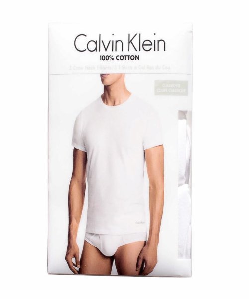 Calvin Klein(カルバンクライン)/カルバンクライン クルーネックTシャツ アンダーウェア Calvin Klein CK コットンクラシック3パックＴシャツ3枚組/ホワイト