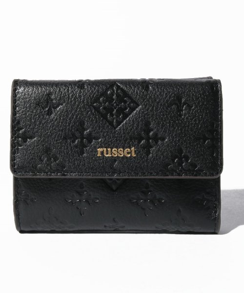 russet(ラシット)/レザー三つ折り財布(SO－306)/Black