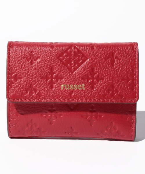 russet(ラシット)/レザー三つ折り財布(SO－306)/Red