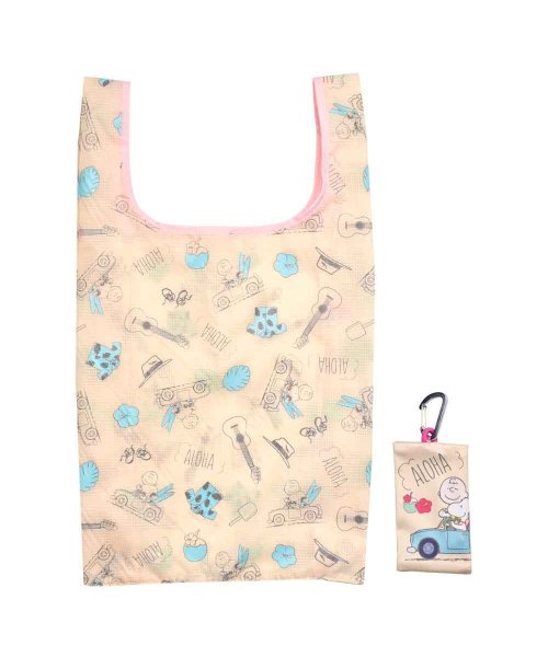 スヌーピー エコバッグ マイバッグ ショッパー 大容量 大きめ 大型 大 Mサイズ 折りたたみ コンパクト コンビニバッグ お買い物バッグ かわいい キャラクタ ランナー Runner Magaseek