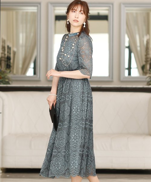 幾何学模様レースワンピース 結婚式ワンピース 同窓会 成人式 セレモニー大きいサイズ対応フォーマルパーティードレス プールヴー Pourvous Magaseek 幾何学模様レースワンピース 結婚式ワンピース 同窓会 成人式 セレモニー大きいサイズ対応フォーマルパーティードレス プールヴー Pourvous Magaseek