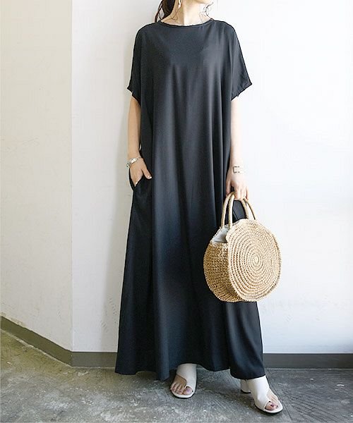 ワンピース 春 カジュアル エミュラル Emural ビッグシルエットマキシ丈ワンピース M L 夏 ワンピース マキシワンピース ロイヤルブルー ペールグリ アンドイット And It Magaseek