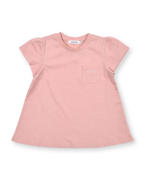 SLAP SLIP(スラップスリップ)/胸ポケット プリント 天竺 パフスリーブ 半袖 フレア Tシャツ (80~130/オレンジ