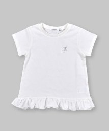 SLAP SLIP(スラップスリップ)/手書き 風 ロゴ チェリー プリント 裾 フリル 天竺 半袖 Tシャツ (80~/ホワイト