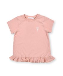 SLAP SLIP(スラップスリップ)/手書き 風 ロゴ チェリー プリント 裾 フリル 天竺 半袖 Tシャツ (80~/ピンク